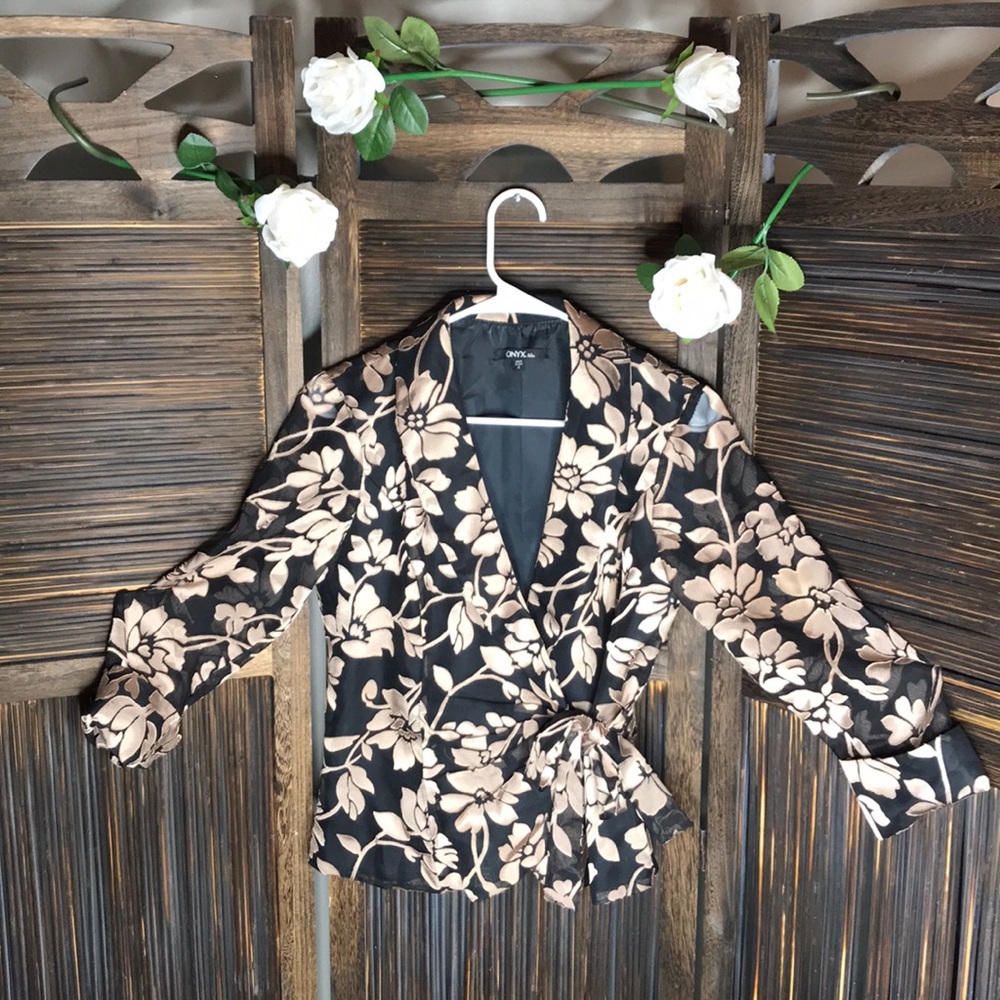 Cream and black blazer